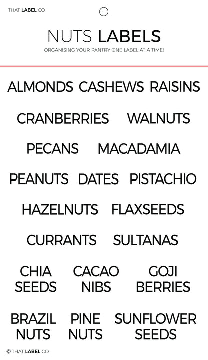 Nuts Organising Label Packs by That Label Co