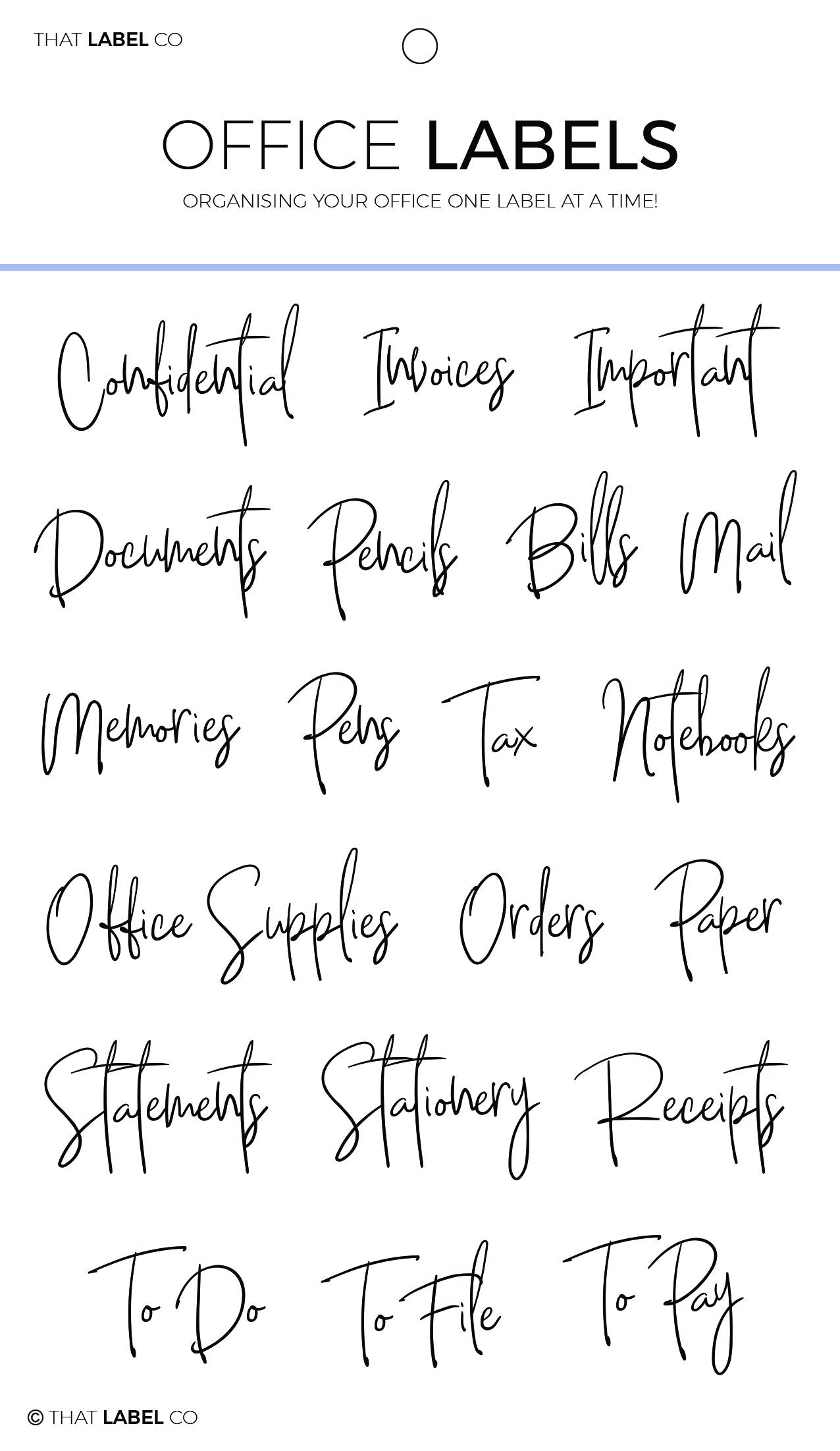 Office Organising Label Packs by That Label Co