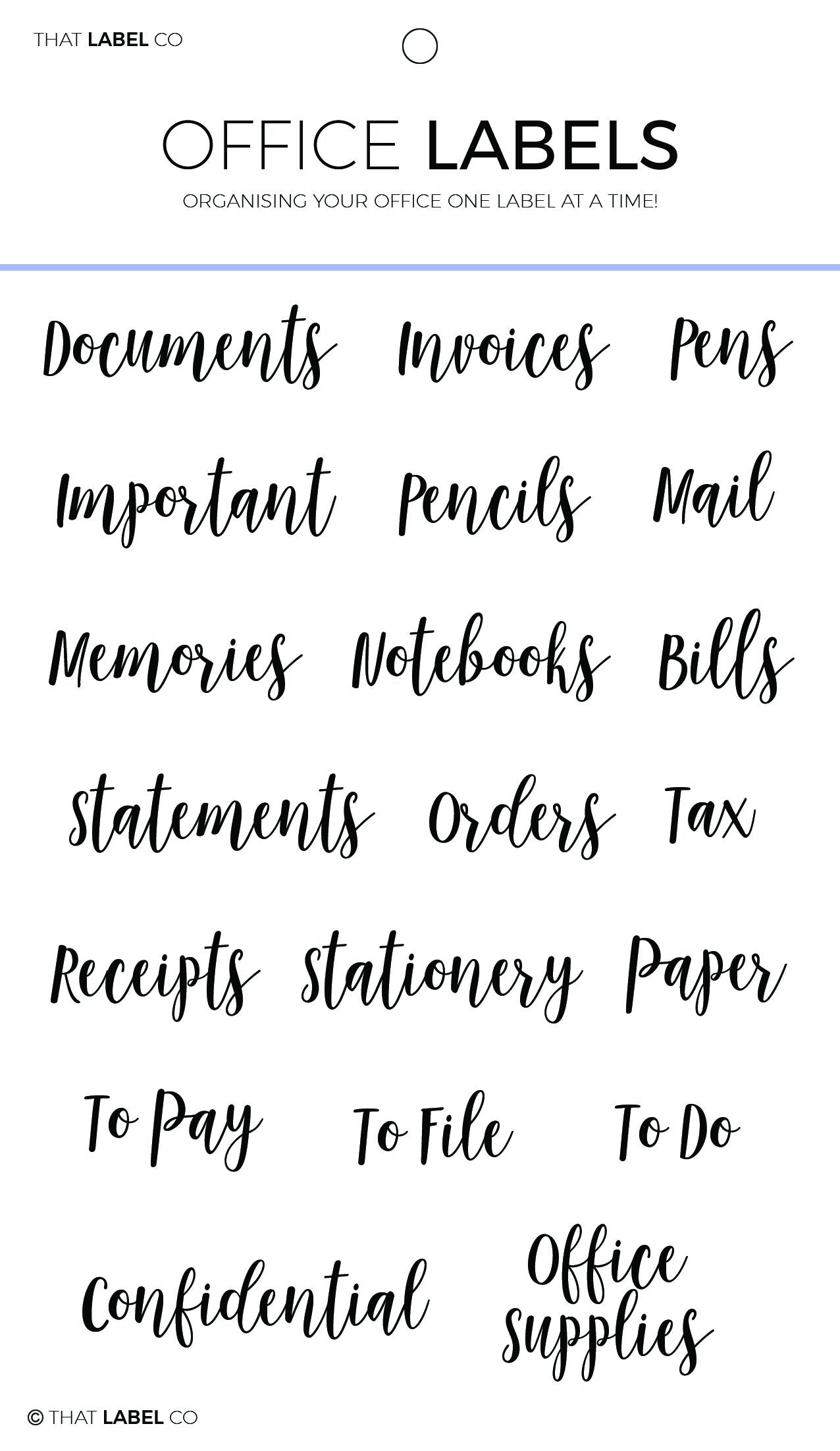 Office Organising Label Packs by That Label Co
