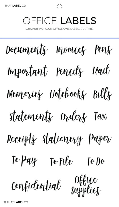 Office Organising Label Packs by That Label Co