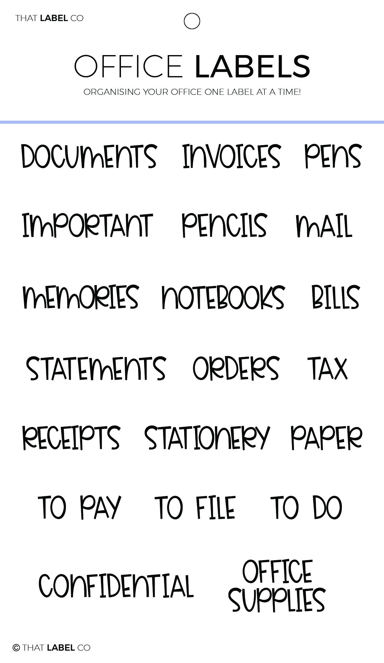 Office Organising Label Packs by That Label Co