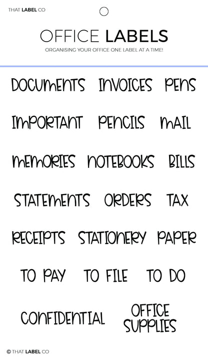 Office Organising Label Packs by That Label Co