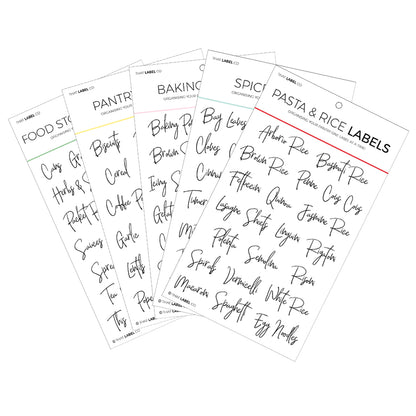 Kitchen Organising Label Pack Bundle - Over 80 Labels - Handwritten Font