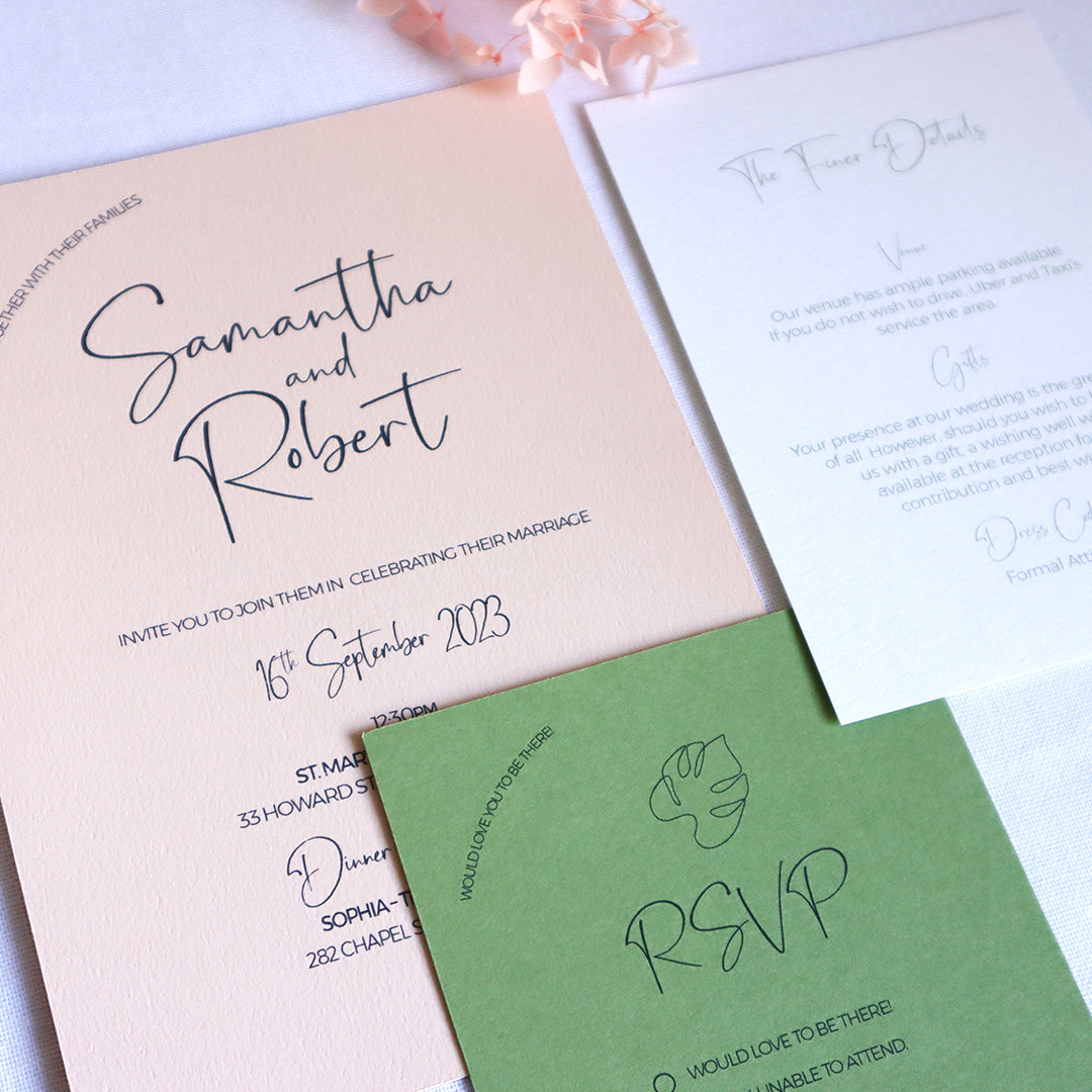 Palm Springs Three Card Wedding Invitation Suite