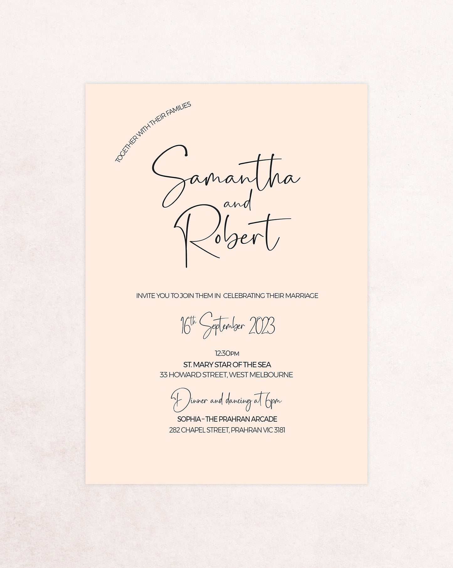 Palm Springs Two Card Wedding Invitation Suite