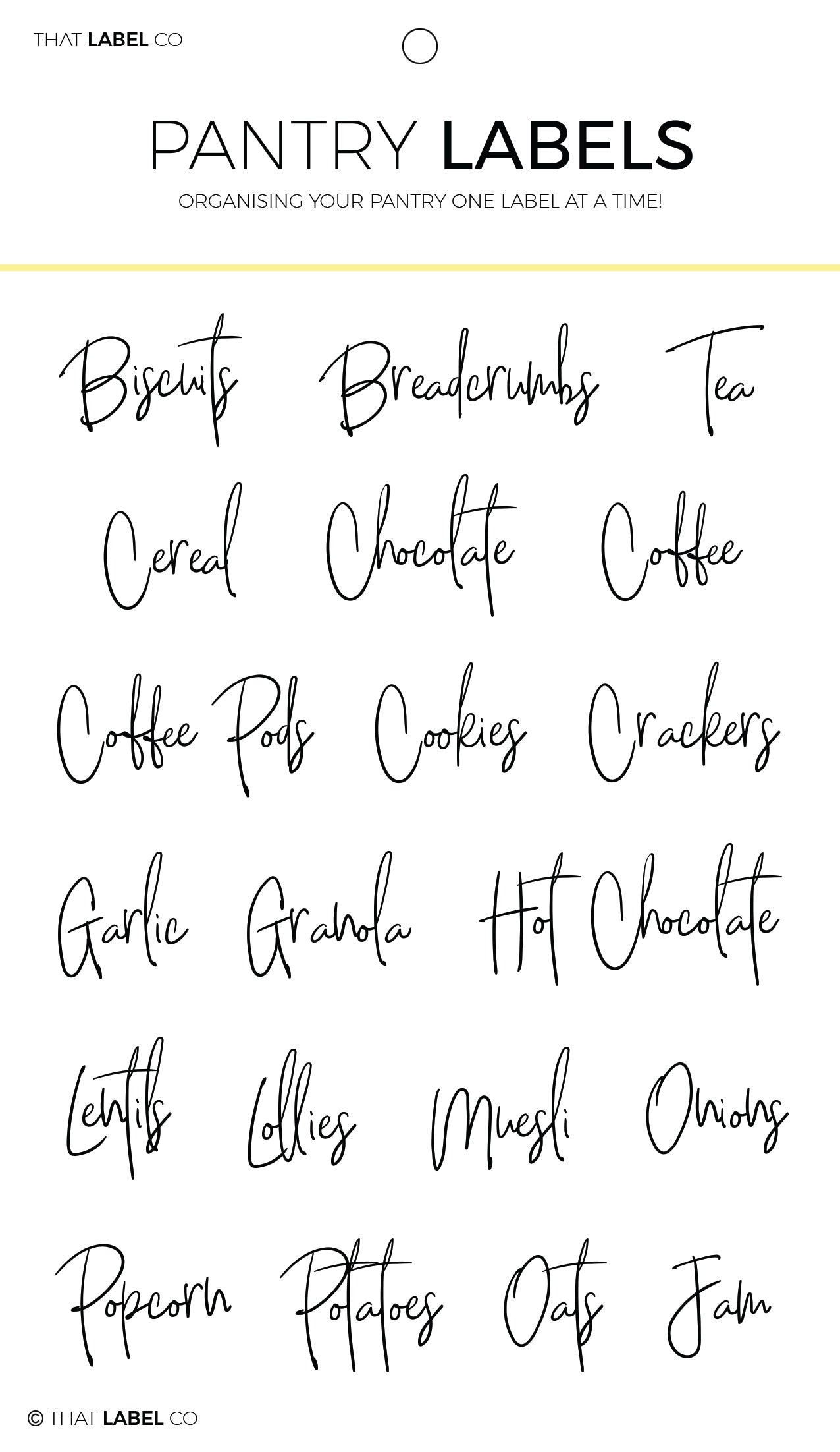 Kitchen Organising Label Pack Bundle - Over 80 Labels - Handwritten Font