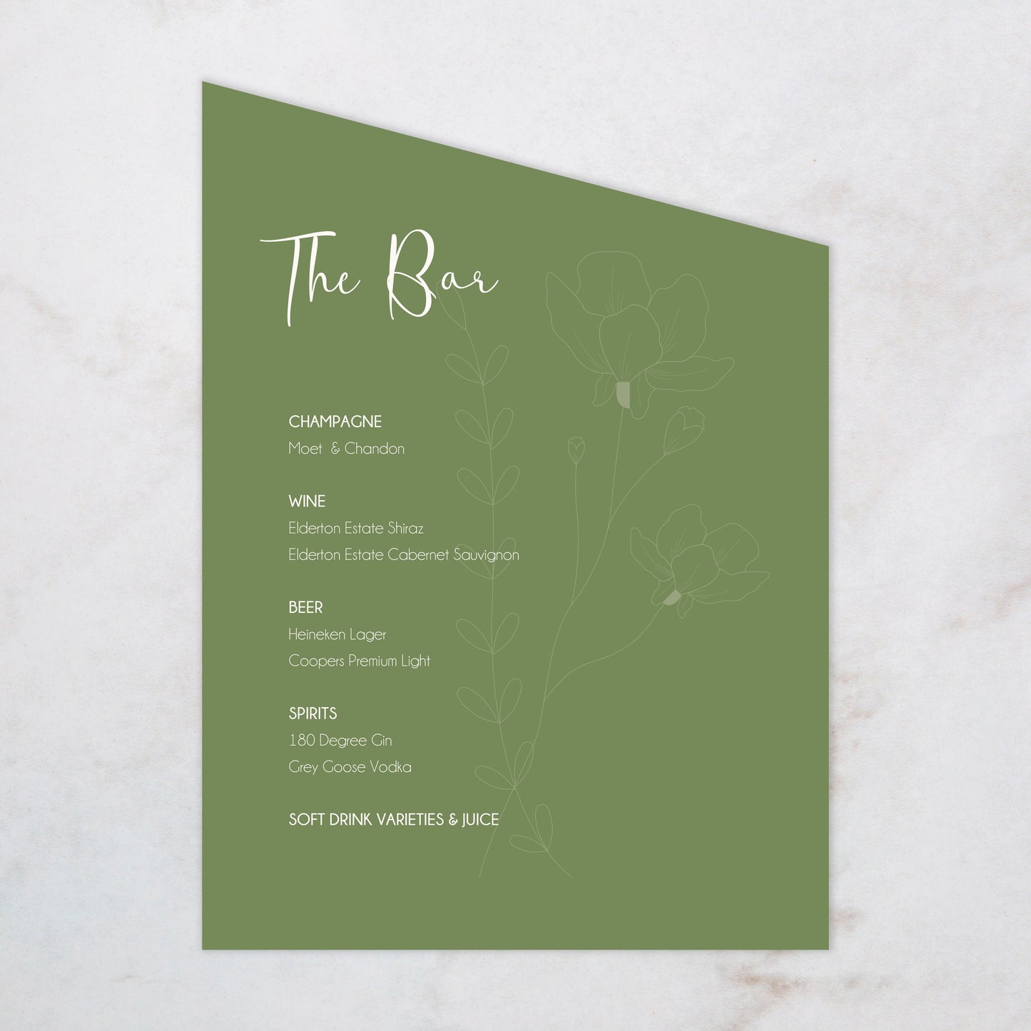 Paris Drinks Menu - Medium