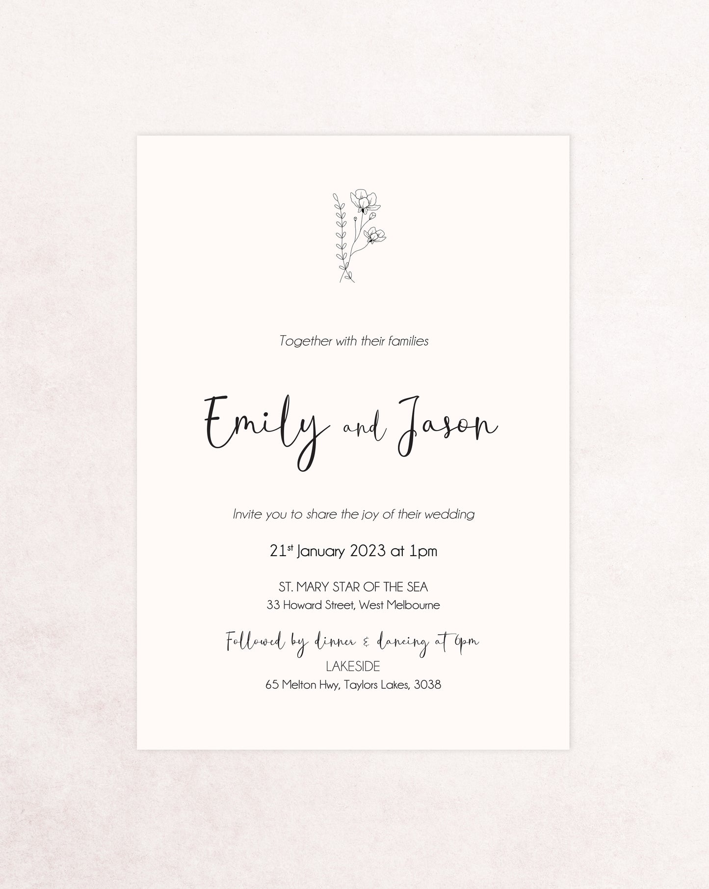 Paris Three Card Wedding Invitation Suite