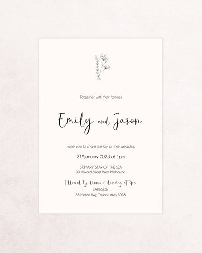 Paris Three Card Wedding Invitation Suite