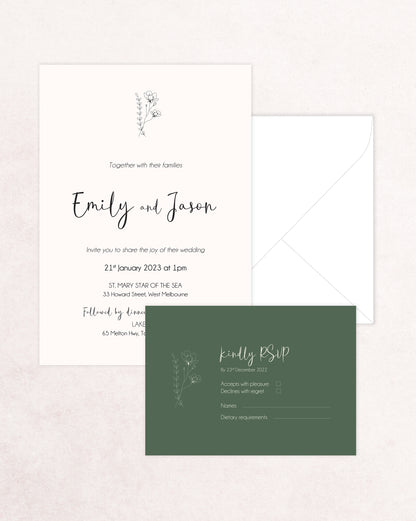 Paris Two Card Wedding Invitation Suite