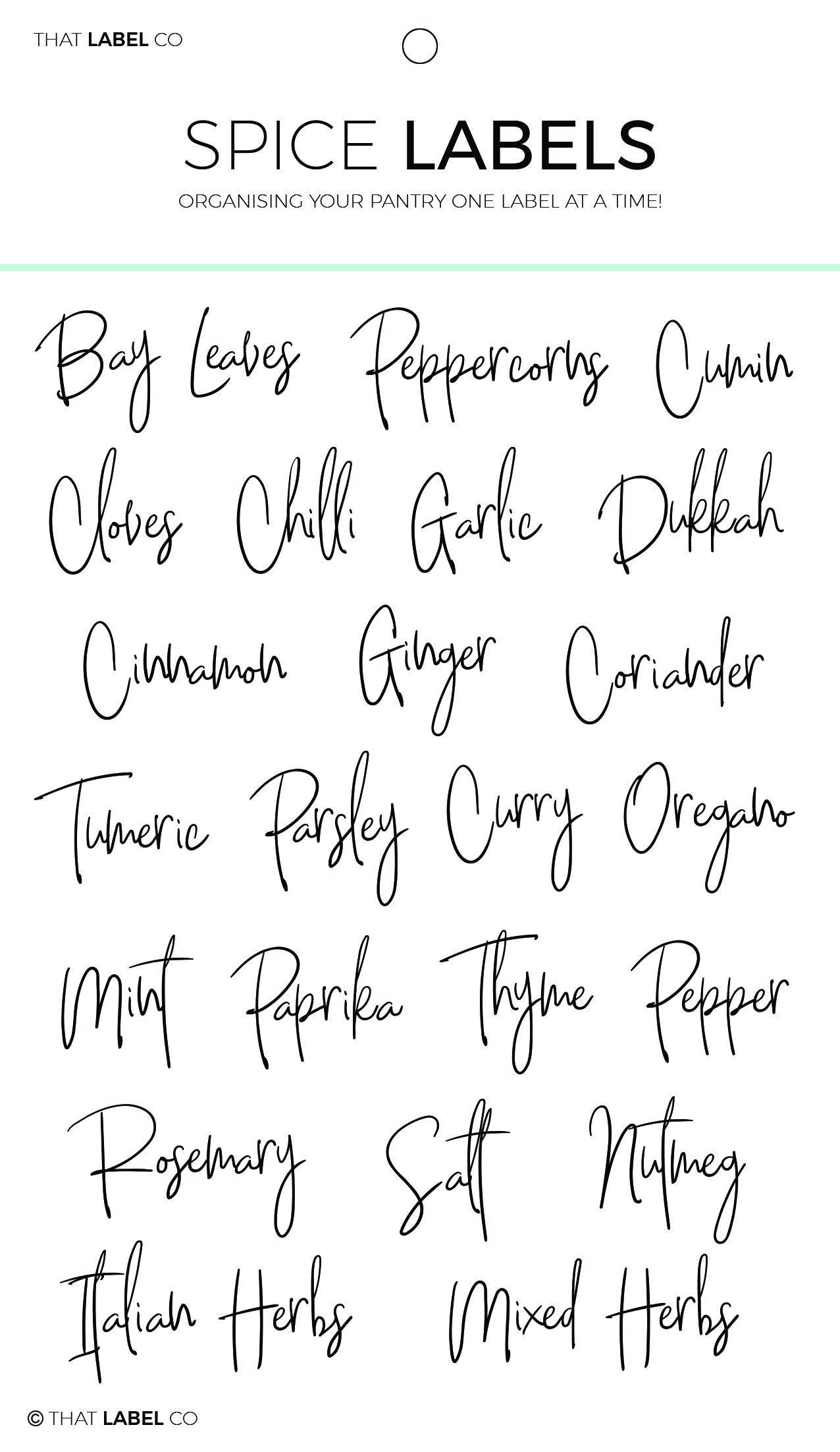 Spices Organising Label Packs by That Label Co