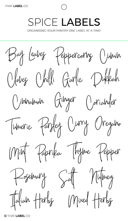 Spices Organising Label Packs by That Label Co