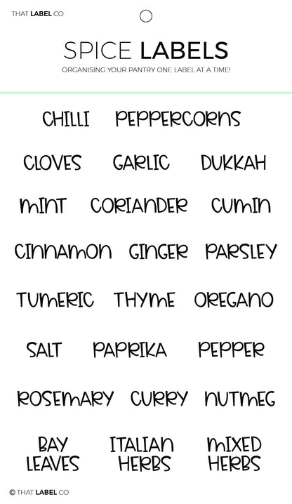Spices Organising Label Packs by That Label Co
