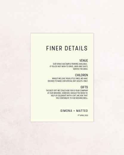 Tuscany Five Card Wedding Invitation Suite