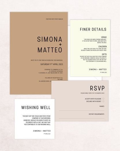 Tuscany Four Card Wedding Invitation Suite