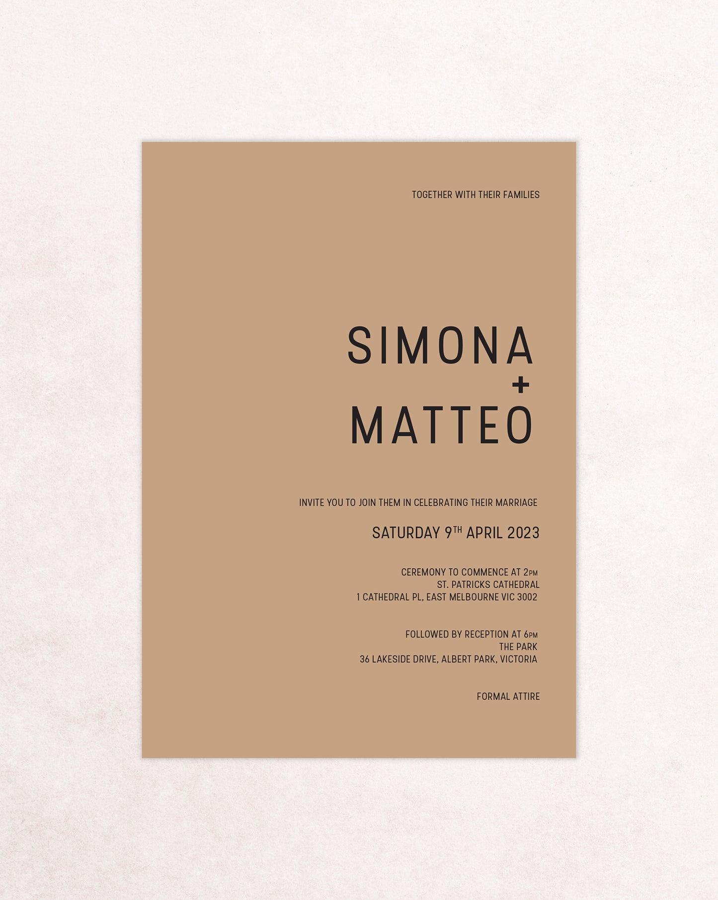 Tuscany Four Card Wedding Invitation Suite