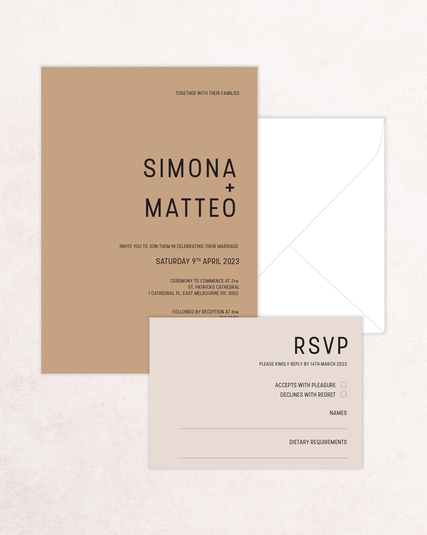 Tuscany Two Card Wedding Invitation Suite